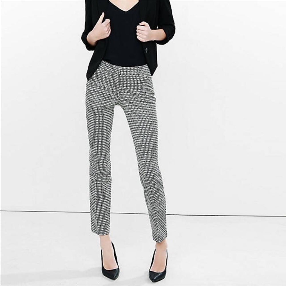Express Black and White Cropped Pants